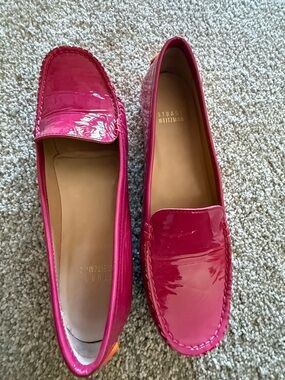 Stuart Weitzman Patent Leather Hot Pink Loafers